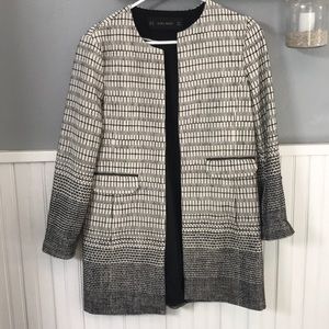 Zara basic long tweed type jacket